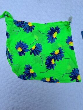 LA BLANCA Floral Wrap Beach Swim Skirt Cover-Up One Size Green Blue Floral Nylon